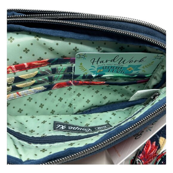 Lug Coupe XL Convertible Crossbody Bag Floral Print Navy & Multicolor Polyester - Picture 8 of 16